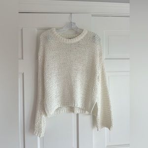 Lumiere Crochet Knit White Sweater